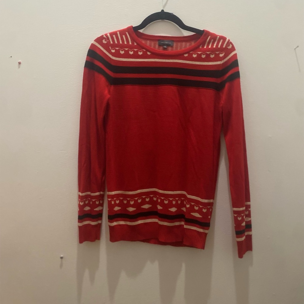 The Limited Red Striped Knit Sweater-Unleash Your Inner Fire Sz S